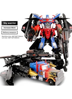 Transformable Toy Model Car Robot Bumblebee Dinosaur Cable Handheld Gundam Alloy Authentic Children's Boys Gifts-Color: Prime Of Prime Fire ]