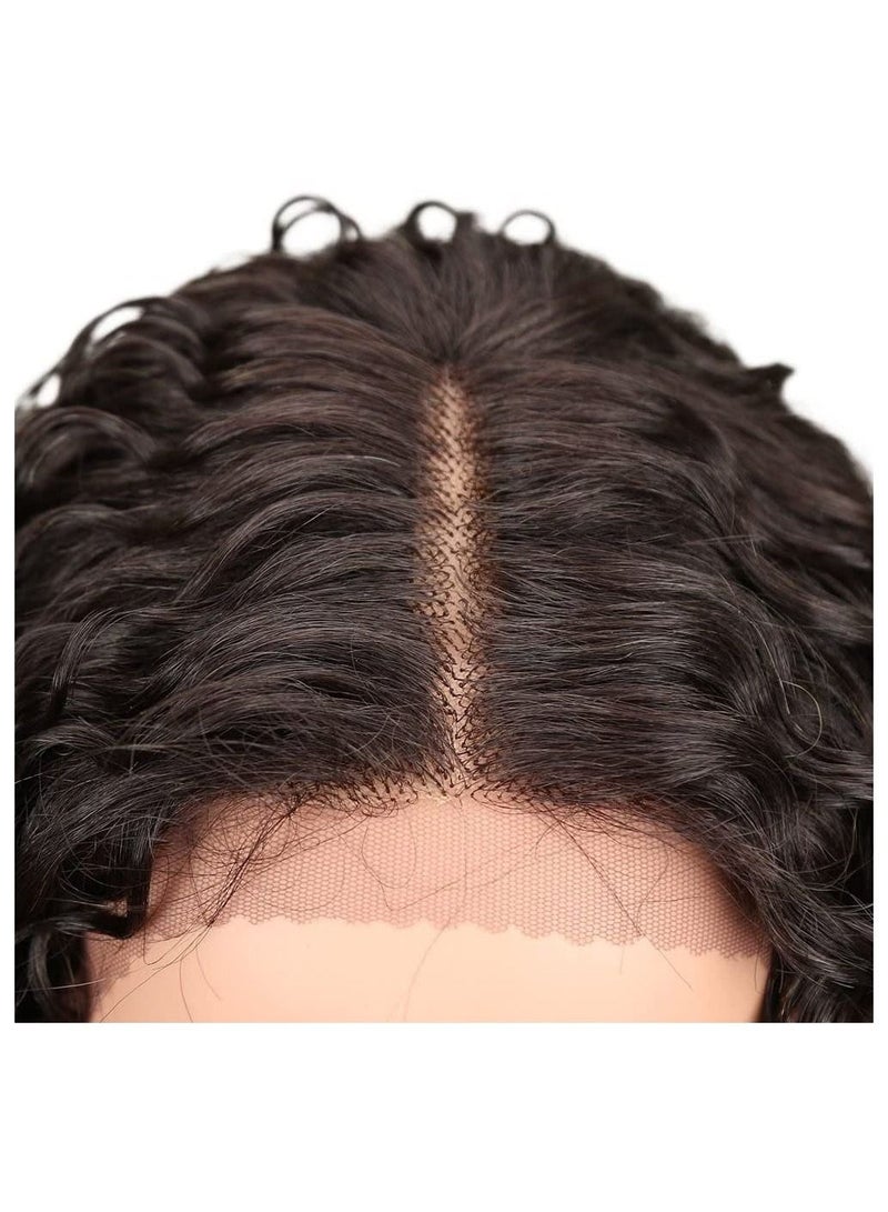 إستيل الدانتيل الجبهة الباروكات أومبير شقراء 24 `` طويل مجعد قصير الاصطناعية الباروكات للنساء 130٪ الكثافة الباروكات - Image 5