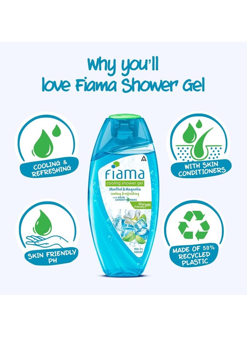 فياما جل الاستحمام المنعش بالمنثول والماغنوليا من فيماما، 250 مل، غسول الجسم (عبوة من 3 قطع) - Image 3
