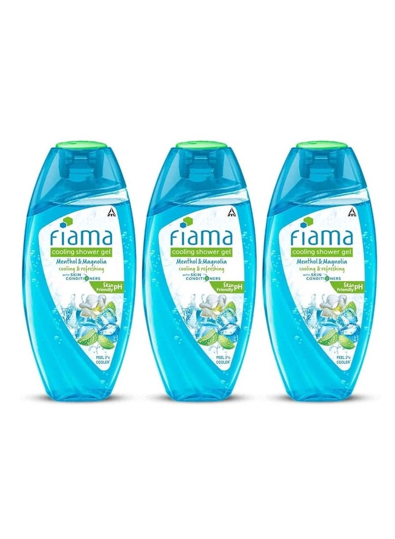 فياما جل الاستحمام المنعش بالمنثول والماغنوليا من فيماما، 250 مل، غسول الجسم (عبوة من 3 قطع) - Image 1