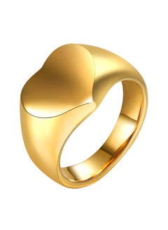 KAAF CREATIONS Kaaf Creations18K gold plated Stainless steel Heart finger ring for Women, Girls, Intensity, waterproof, Ring size: 6, hypoallergenic, long lasting and does not tarnish  - Image 2