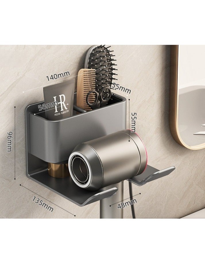 Wall-Mounted Hair Dryer Holder, No-Drill Bathroom Storage Rack for Dyson Hairdryer, Space-Saving Organizer Gift - Image 4