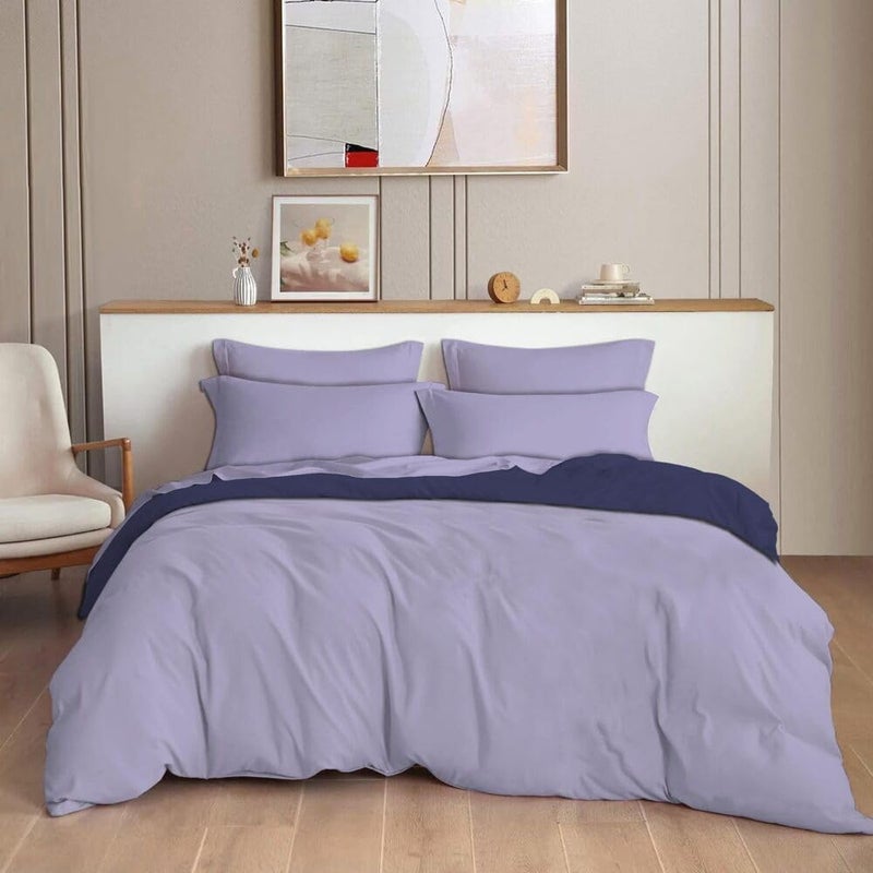 TIB Glace Cotton Plain Duvet Cover King Size | Blanket Cover Double Bed | Quilt Cover Double Bed with Zipper 140 GSM, 90x100, Lavender - Image 5
