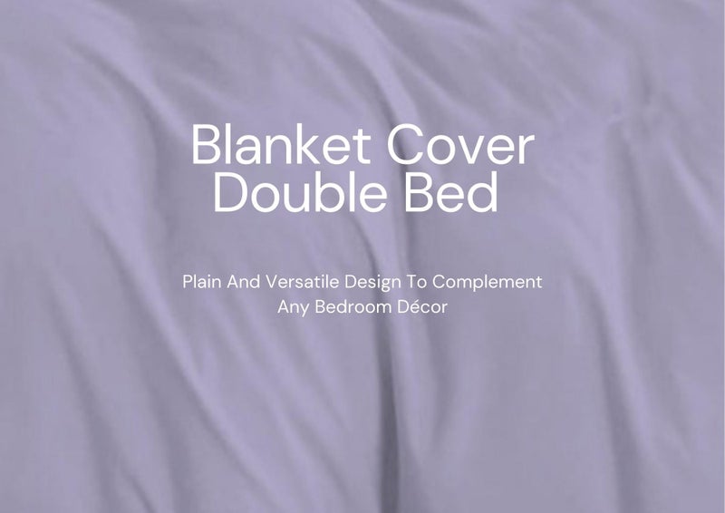 TIB Glace Cotton Plain Duvet Cover King Size | Blanket Cover Double Bed | Quilt Cover Double Bed with Zipper 140 GSM, 90x100, Lavender - Image 2