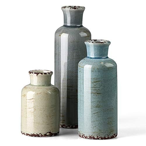 Cwlwgo- Ceramic Vase 3 Piece Set  Small Flower Vases For Home Decoration  Modern Farmhouse Decoration  Living Room Table Shelf  Centerpieces  Fireplace And Entrance Decorations-Multicolor. - Image 2