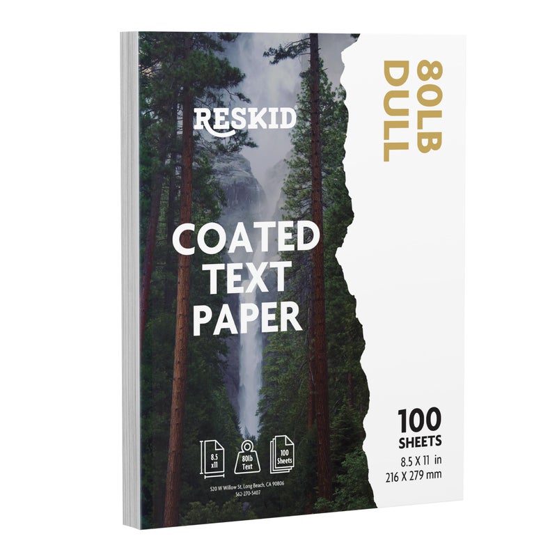 Reskid Double-Sided 80lb Dull Text Digital C2S Paper Perfect for Color Laser Printing, Design Proposals, Flyers, Brochures | 8.5 x 11 | 100 Sheets - Image 3