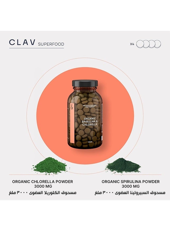 CLAV-Health Organic Spirulina and Chlorella , 360 Tablets - Image 2
