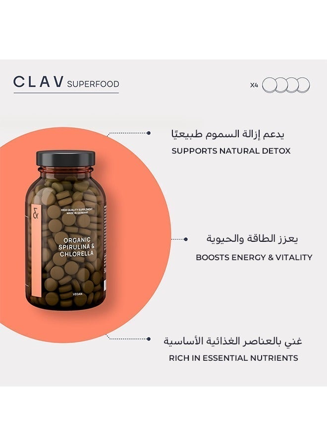 CLAV-Health Organic Spirulina and Chlorella , 360 Tablets - Image 3