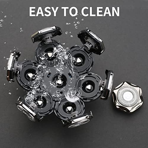 HONTEC 7 Blades Head Shaver Replacement Heads Electric Shaver Universal Replacement Blade Head Electric Razor for Men (7D Silvery) - Image 5