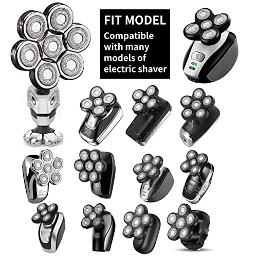 HONTEC 7 Blades Head Shaver Replacement Heads Electric Shaver Universal Replacement Blade Head Electric Razor for Men (7D Silvery) - Image 4
