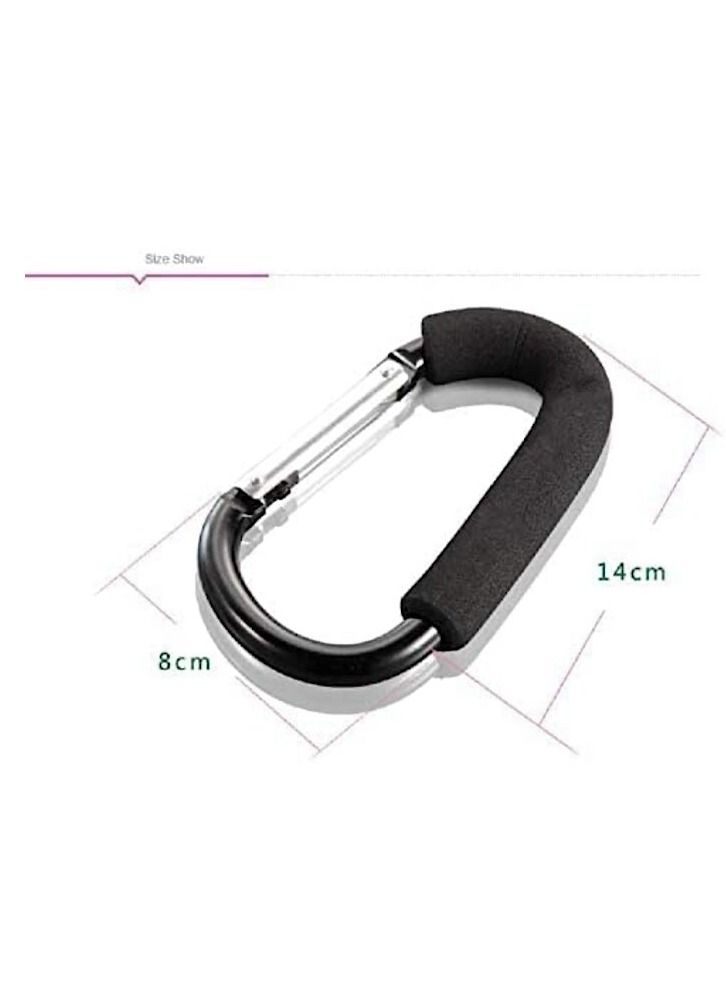 Stroller Shopping Bag Hook Aluminum Black - Image 3