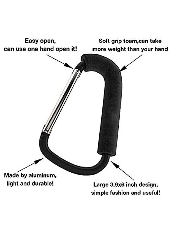 Stroller Shopping Bag Hook Aluminum Black - Image 4