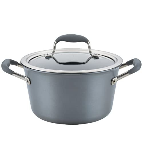 Anolon Advanced Home HardAnodized Nonstick Tapered Sauce PanSaucepot 45Quart Moonstone