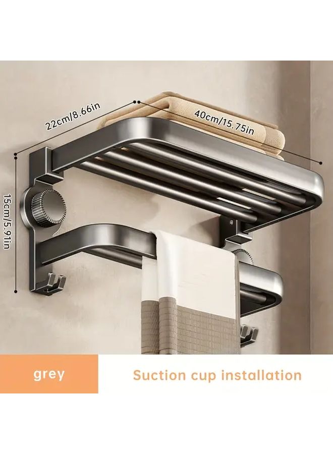 Medium Suction Cup Towel Rack No Drilling Space Saving Bathroom Organizer - Image 3