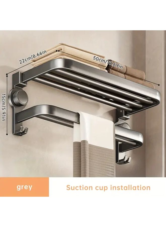 Medium Suction Cup Towel Rack No Drilling Space Saving Bathroom Organizer - Image 4