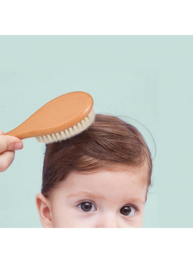 Boan BoAn Wooden Baby Hair Brush,Natural Soft Goat Bristles,Cradle Cap Brush for Newborns & Toddlers,Perfect Scalp Grooming Product for Infant - Image 4