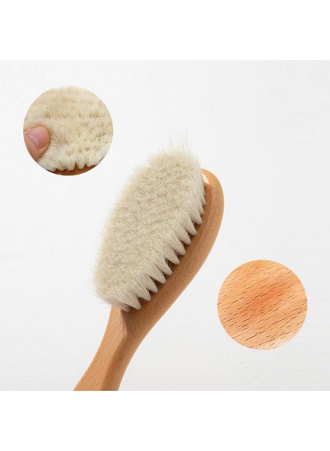 Boan BoAn Wooden Baby Hair Brush,Natural Soft Goat Bristles,Cradle Cap Brush for Newborns & Toddlers,Perfect Scalp Grooming Product for Infant - Image 2