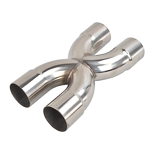 BIGREAT Exhaust Tip X Pipe 2.5'' Inch Inlet/Outlet Diameter, 12'' Inch Overall Length,Muffler Tip, Crossover X Pipe Polished Stainless Steel Weld On - Image 1