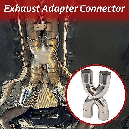 BIGREAT Exhaust Tip X Pipe 2.5'' Inch Inlet/Outlet Diameter, 12'' Inch Overall Length,Muffler Tip, Crossover X Pipe Polished Stainless Steel Weld On - Image 5