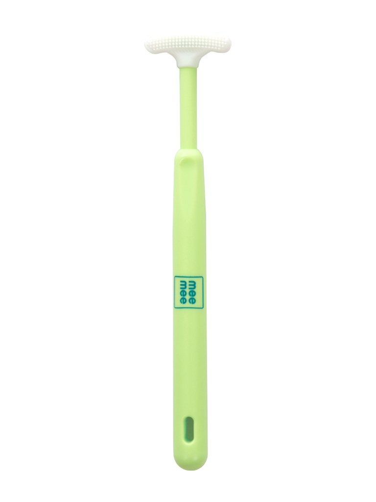 Mee Mee Tongue Cleaner for Baby | Tender Baby Oral Cleaner Toothbrush with Silicone Scraper | Suitable from 6+ Months | With Non-Slip Handle, Soft Rubber Tip and Easy Grip for Kids/Babies (Green) - Image 1