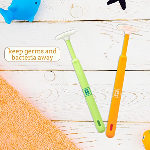 Mee Mee Tongue Cleaner for Baby | Tender Baby Oral Cleaner Toothbrush with Silicone Scraper | Suitable from 6+ Months | With Non-Slip Handle, Soft Rubber Tip and Easy Grip for Kids/Babies (Green) - Image 5