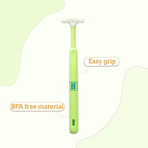 Mee Mee Tongue Cleaner for Baby | Tender Baby Oral Cleaner Toothbrush with Silicone Scraper | Suitable from 6+ Months | With Non-Slip Handle, Soft Rubber Tip and Easy Grip for Kids/Babies (Green) - Image 2