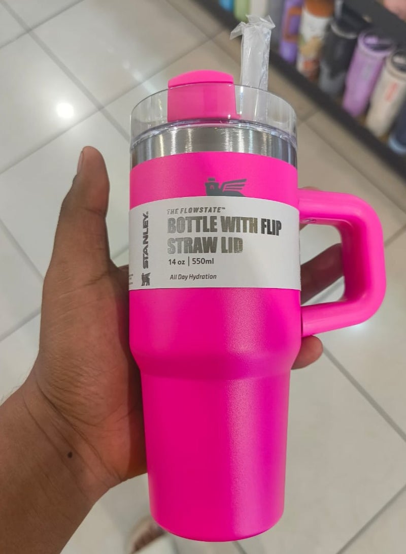 Stanley Quencher H2.0 Flow State Stainless Steel Vacuum Insulated Tumbler with Lid and Straw for Water, Iced Tea or Coffee, Smoothie and More, 14 oz, PINK - Image 1