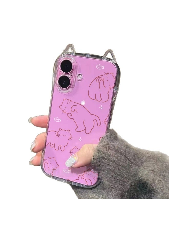 NIBEMINENT Cute Line Cat Protective TPU Case Cover For iPhone 17, Clear - Image 3