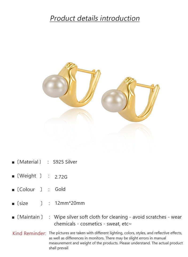 Y&D 18K Gold D Shaped Circular Earrings For Women  - Image 3