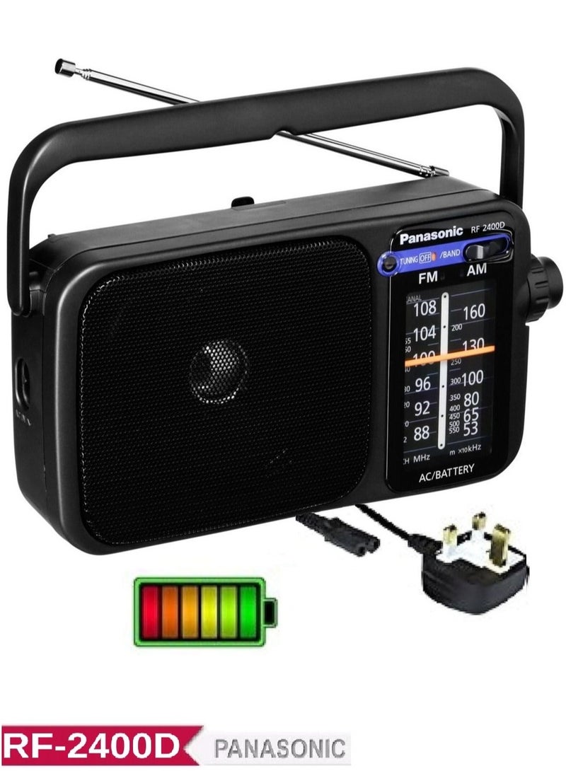 Panasonic Digital Portable FM/AM Radio With Tuner And AC Or DC Operation RF-2400D Black/Noir - Image 1