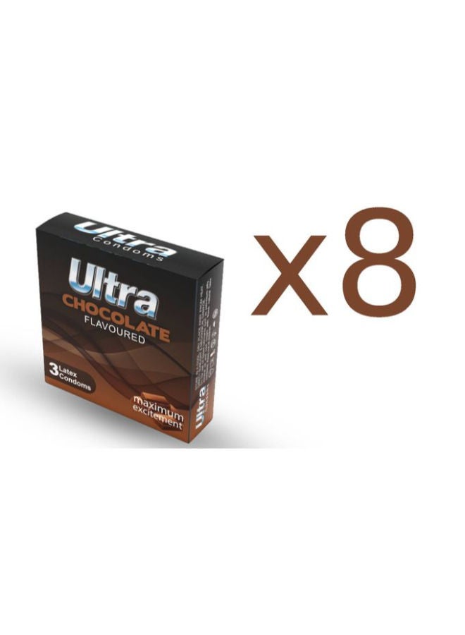 Ultra active 8 Packs Of Chocolate Flavored Condom 24 Pieces 