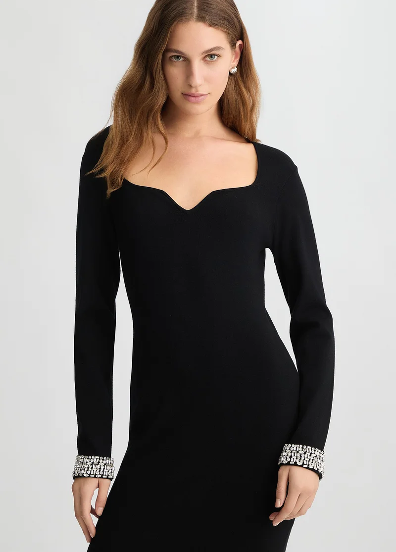 Liu Jo Short black dress with bejewelled embellishment
