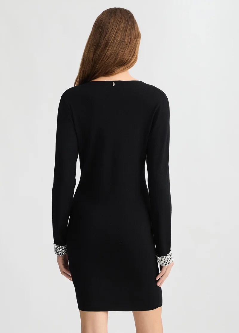 Liu Jo Short black dress with bejewelled embellishment