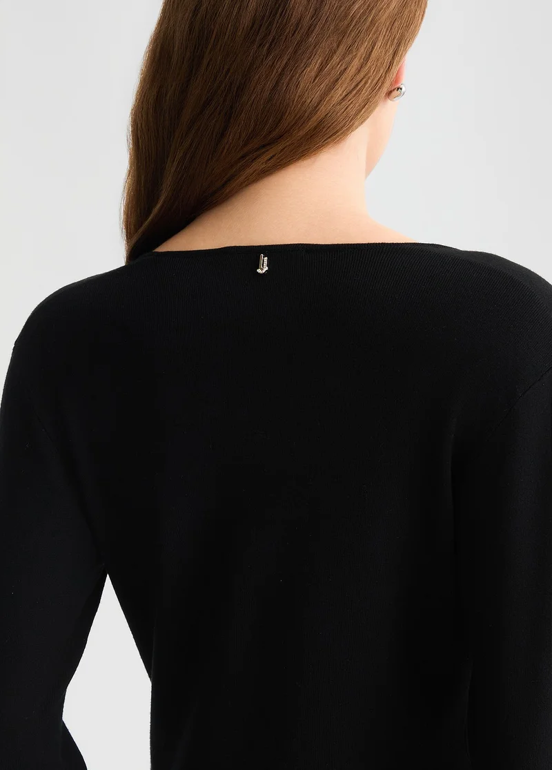 Liu Jo Short black dress with bejewelled embellishment