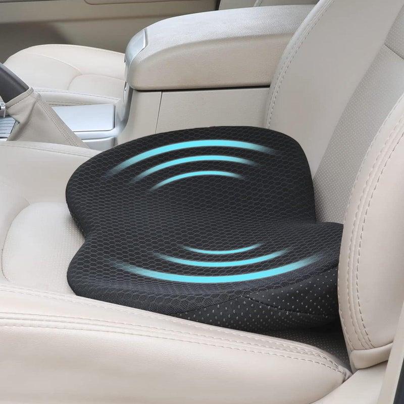 LARROUS Car Seat Cushion for Car Seat Driver Memory Foam Car Seat Cushions for Driving  Low Back  Tailbone Pain Relief Car Seat Pad Black