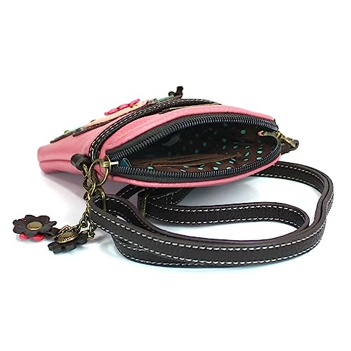 CHALA Garden Animal Collection Cell Phone Crossbody Purse-Women PU Leather/Canvas Multicolor Handbag with Adjustable Strap - Butterfly - guava - Image 3