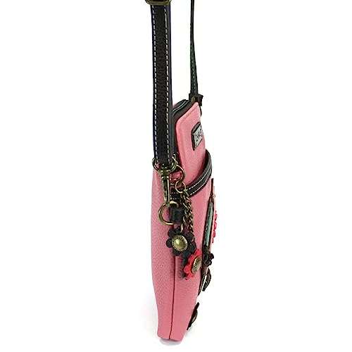 CHALA Garden Animal Collection Cell Phone Crossbody Purse-Women PU Leather/Canvas Multicolor Handbag with Adjustable Strap - Butterfly - guava - Image 5
