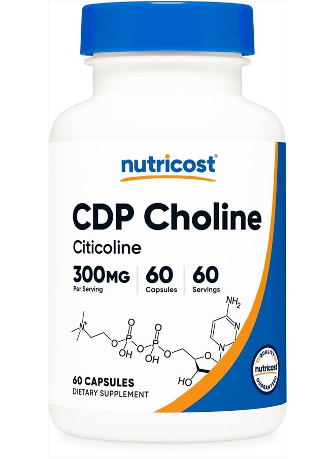 Nutricost - CDP Choline, Citicoline 300mg, 60 Capsules - Image 1