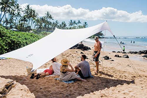 Neso Grande Portable Beach Tent Sun Shelter - Lightweight Beach Shade Canopy - Easy Setup for Family Outings - Patented Reinforced Corners - UPF 50+ Sun Protection - 7ft Tall, 9 x 9ft - White - Image 2
