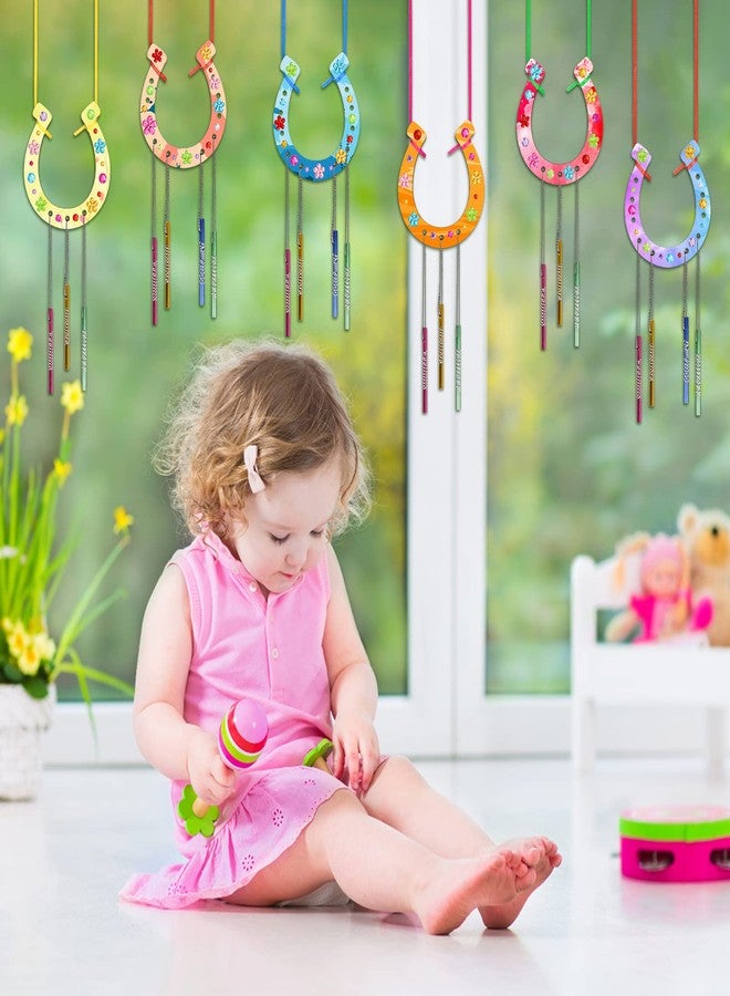 Fennoral 16 Pack Wind Chime Kit for Kids Make Your Own Horseshoe Wind Chime Wooden Arts and Crafts for Girls Boys Ornaments DIY Coloring Horseshoes Craft for Art Activity Birthday Supplies - Image 4