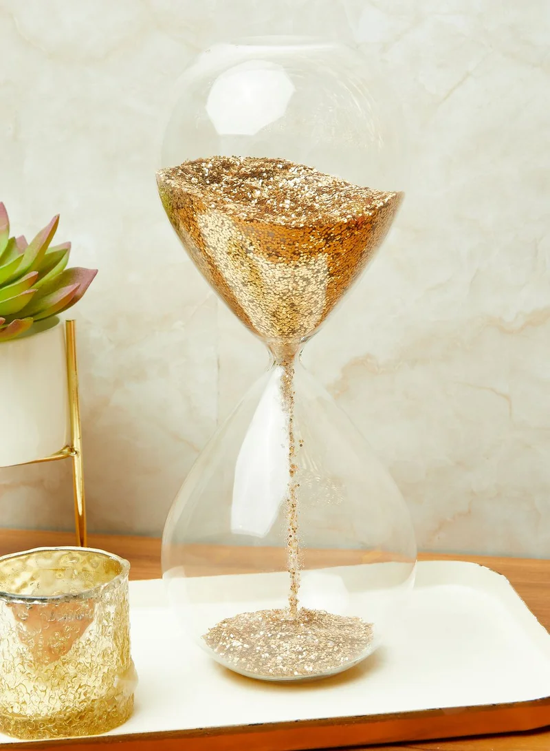 Aish Gold Glitter Hour Glass Timer