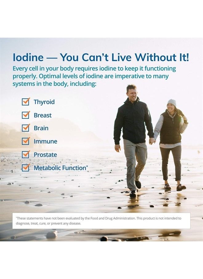 Euromedica - EuroMedica Tri-Iodine, 6.25mg, 90 Capsules - Potassium Iodide, Sodium Iodide & Molecular Iodine - Three Beneficial Forms of Iodine - Supports Healthy Thyroid & Immune Function - 90 Servings - Image 1