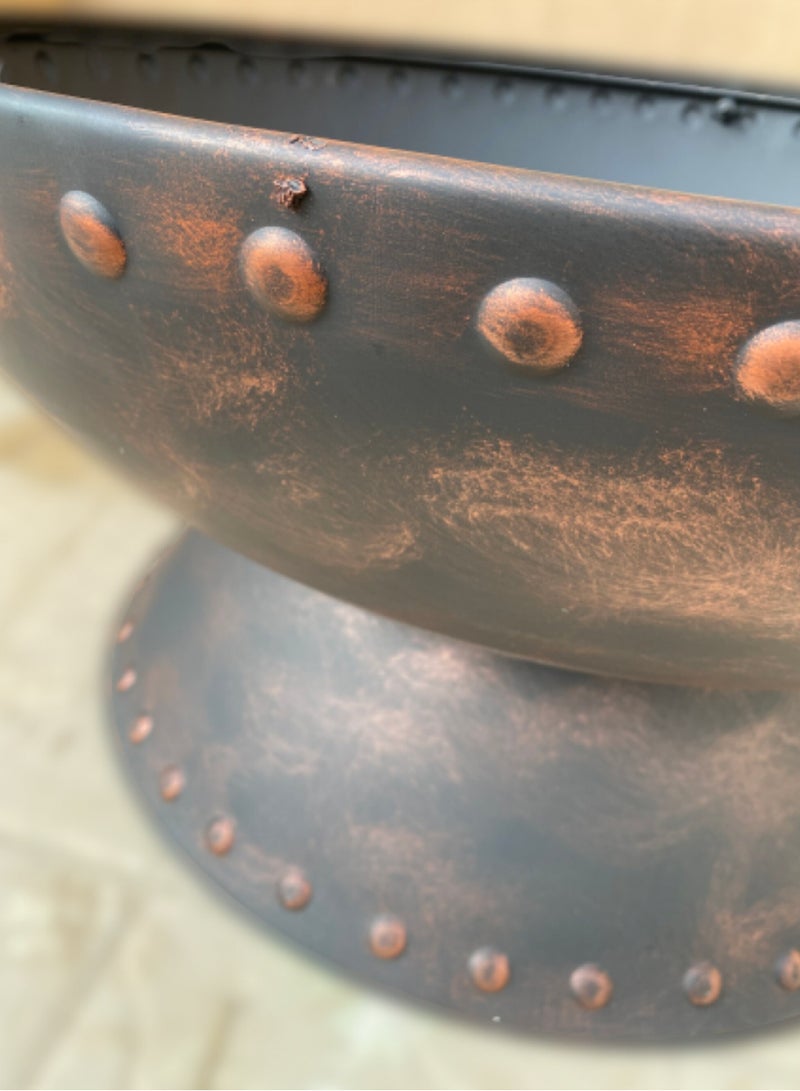 منقل نار حطب بتصميم كلاسيكي كبير بغطاء معدني – مناسب للرحلات والكشتات - Image 5