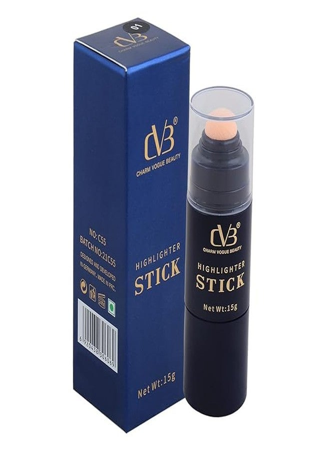 CVB Highlighter Stick with Sponge Applicator - 15g Cream-Based Shimmer for Glowing Skin, Easy Blend & Long-Lasting Radiance - Image 1