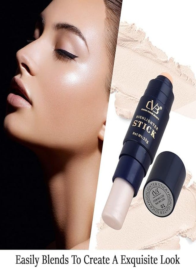 CVB Highlighter Stick with Sponge Applicator - 15g Cream-Based Shimmer for Glowing Skin, Easy Blend & Long-Lasting Radiance - Image 4