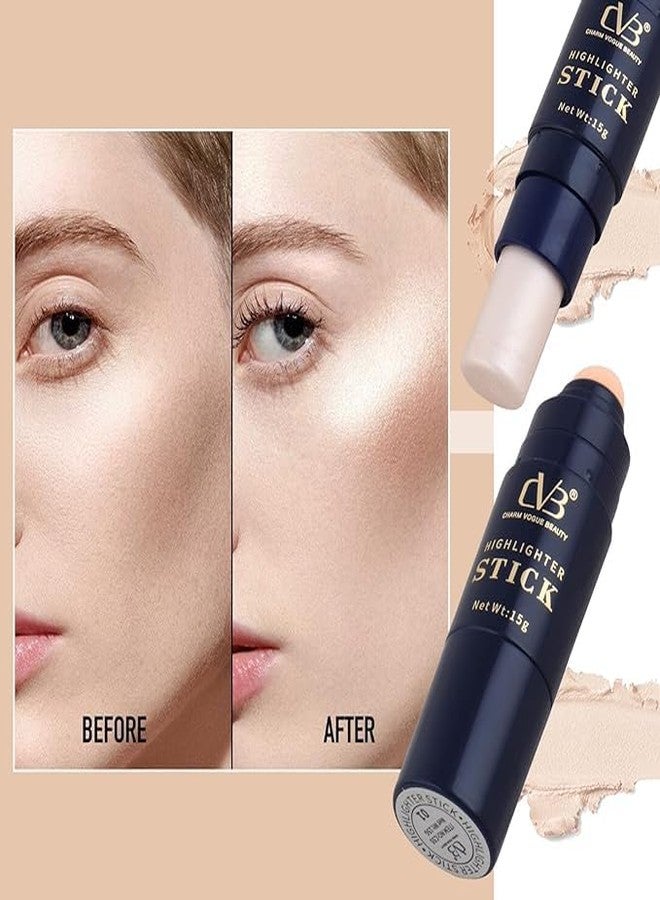 CVB Highlighter Stick with Sponge Applicator - 15g Cream-Based Shimmer for Glowing Skin, Easy Blend & Long-Lasting Radiance - Image 5