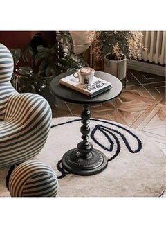 Generic SUPAAR Nordic French Retro Simple Corner Table, Iron Bedside Table, Balcony Small Round Table, Sofa Side Cabinet Living Room Home Small Tea Table, Bedroom Bedside Small Round Table  - Image 5