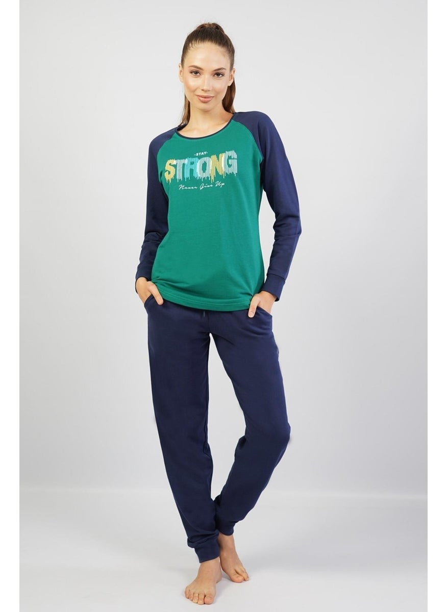 Espuar Women's 100% Cotton Pajama Set, Long Sleeve Skinny Leg  - Image 5