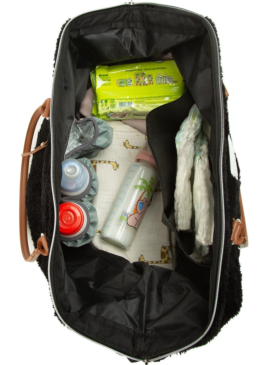 Bagmori Baby Bag Embroidered Plush Mother Baby Bag  - Image 5
