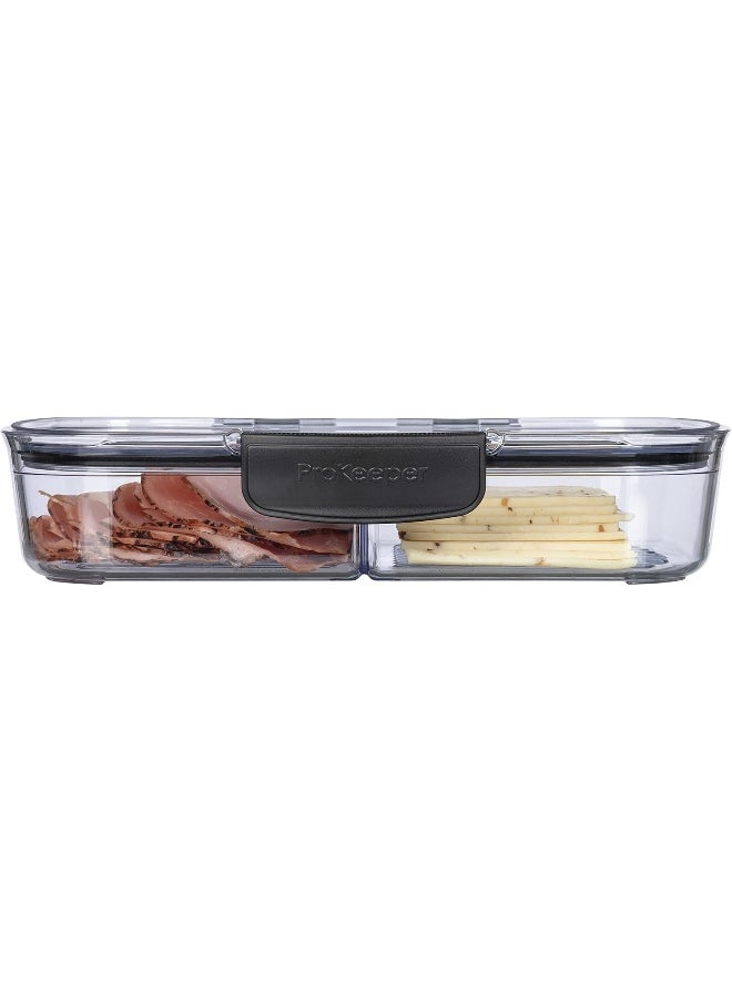 Progressive Progressive Prokeeper + Deli Storage Set: Air-Tight Silicone Sealed Containers w Grooved Bottom, Dry Erase Lid, BPA-Free, Stackable, Keeps Meats & Cheeses Fresh Longer  - Image 3